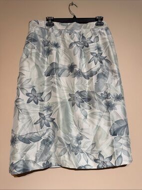 Rena Rowan Floral Midi Skirt pencil silk